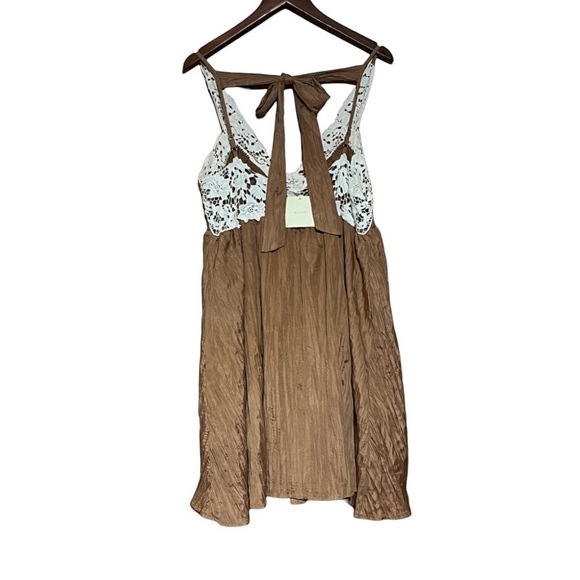 Anthropologie A'Reve Crochet Neck Empire Waist Flare Knee-Length Dress - Picture 7 of 13